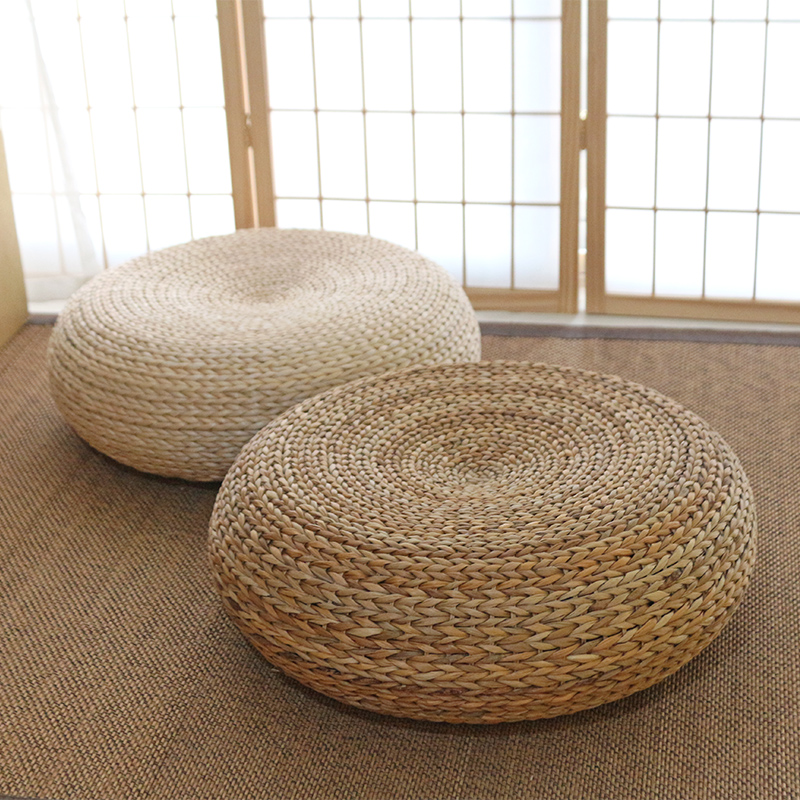 Meditation Cushion Zafu - Verdikte vloerzitkussen van geweven gras, Japanse