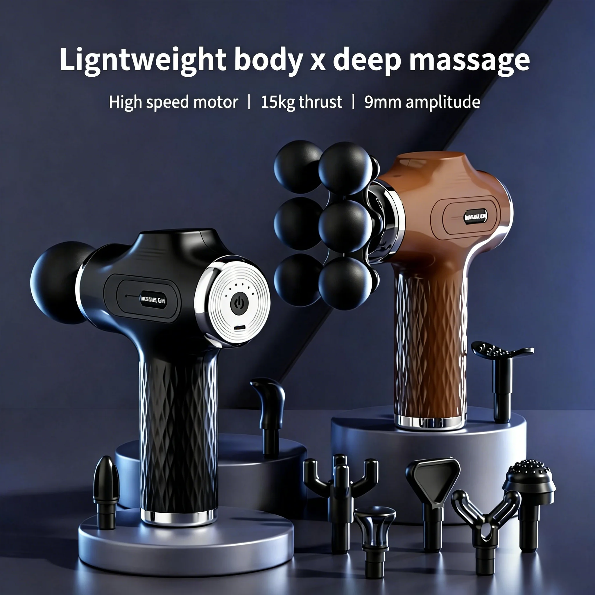 Scalp Massager Electric - 10-kops massagepistool voor spierontspanning, elektrische vibratie,