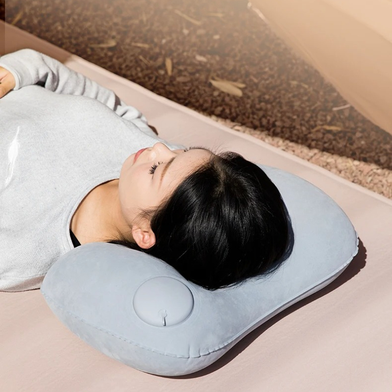 Neck Traction Pillow - Ultralicht opblaasbaar kampeerkussen, draagbaar reis- en
