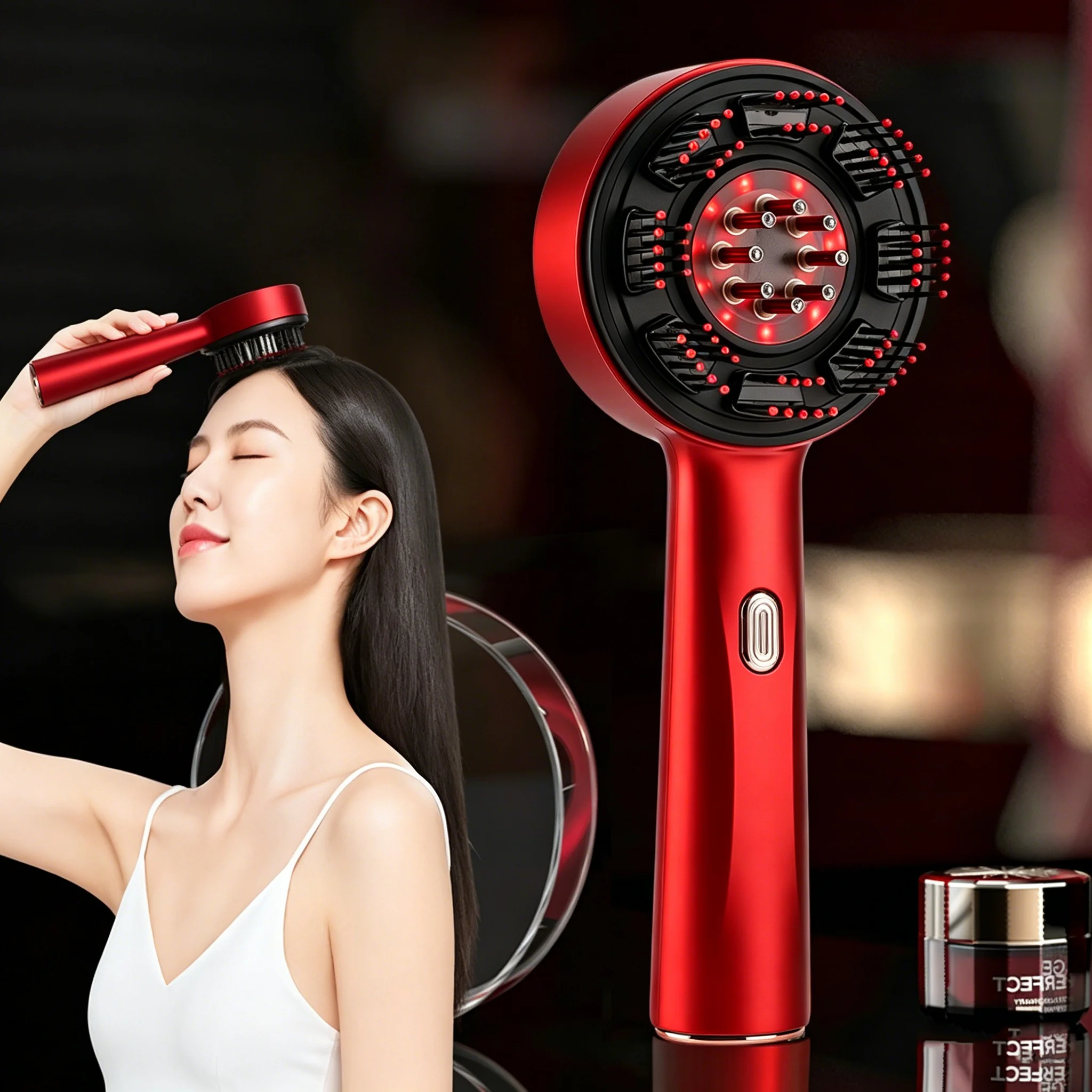 Scalp Massager Electric - Elektrische massagekam, draagbare haarfollikelkam, applicator voor