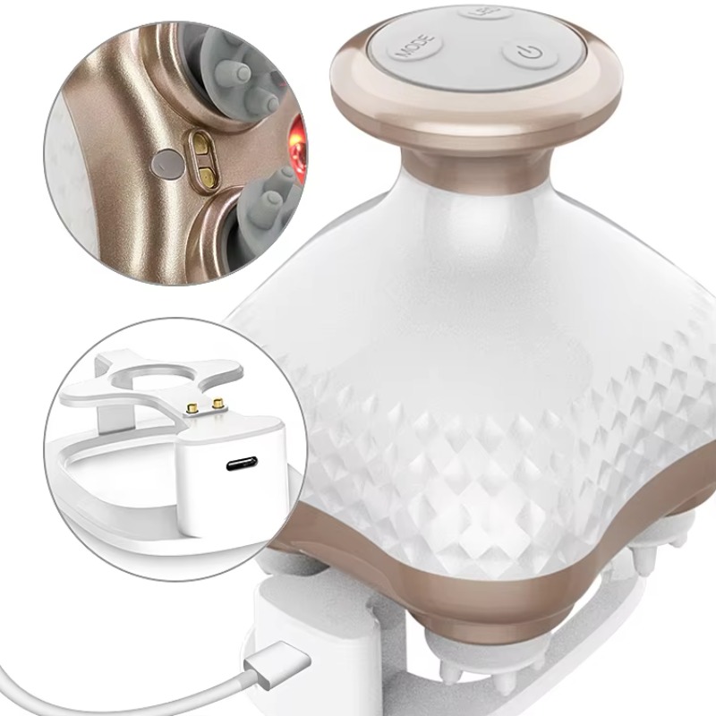Scalp Massager Electric - Draagbare Elektrische Hoofdmassage-apparaat IPX7 Waterdicht Vingerrelaxatie