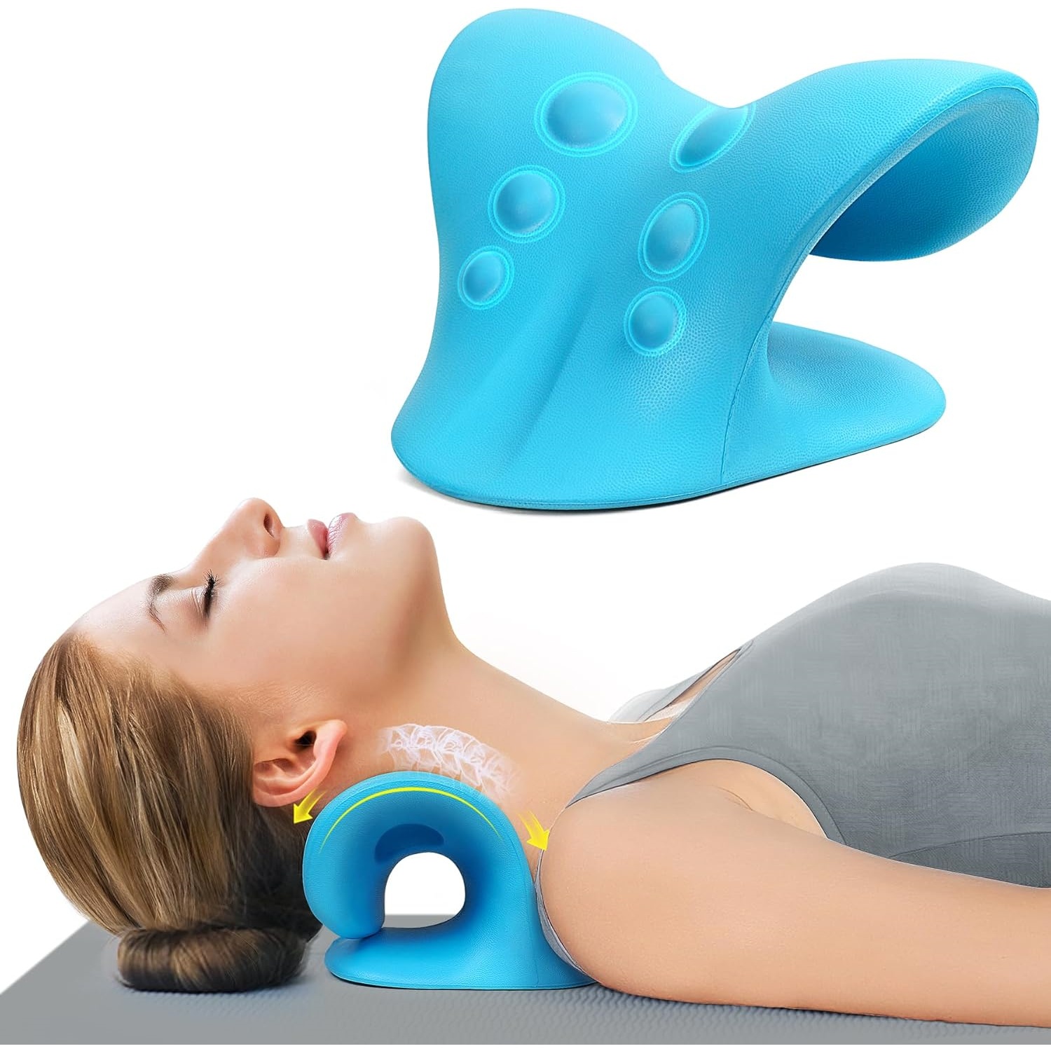Neck Traction Pillow - Nekstrekker voor pijnverlichting, nek- en schouderontspanner,