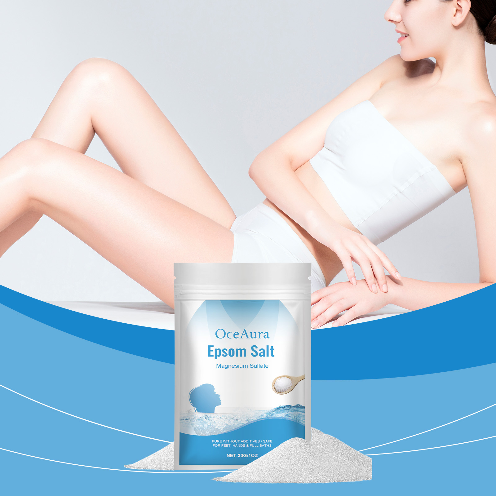 Bath Salts Magnesium - Epsom Zout Bad- en Doucheproducten Lichaamsexfoliant